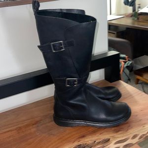 Dr Martens AirWair With Bouncing Soles High Top Leather Combat Motorcycle Boots